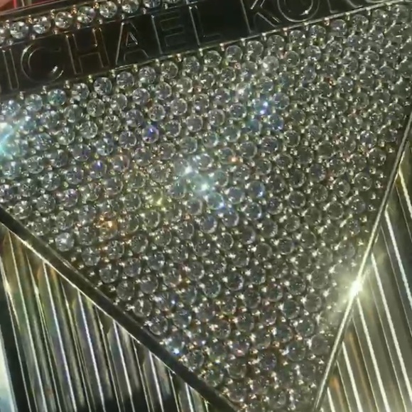 Michael Kors Gold Oversize Lock Clutch Purse - Picture 3 of 8